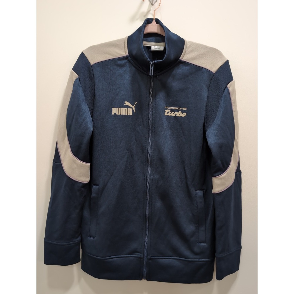 Puma Track Jacket Mens Small Blue Full Zip Porsche Turbo Racing Motorsport